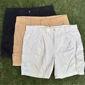 Lot of 3 Tommy Bahama Survivor E-Waist 8” Shorts Cargo Pockets 100% Cotton M